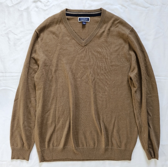 Club Room Other - Club Room Merino Wool Blend Soft V-neck Preppy Golf Long-sleeve Sweater Size L